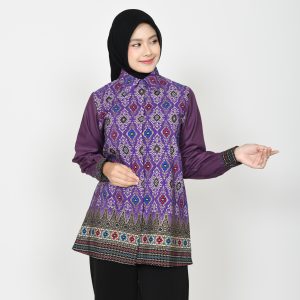 blouse motif songket kombinasi wanita